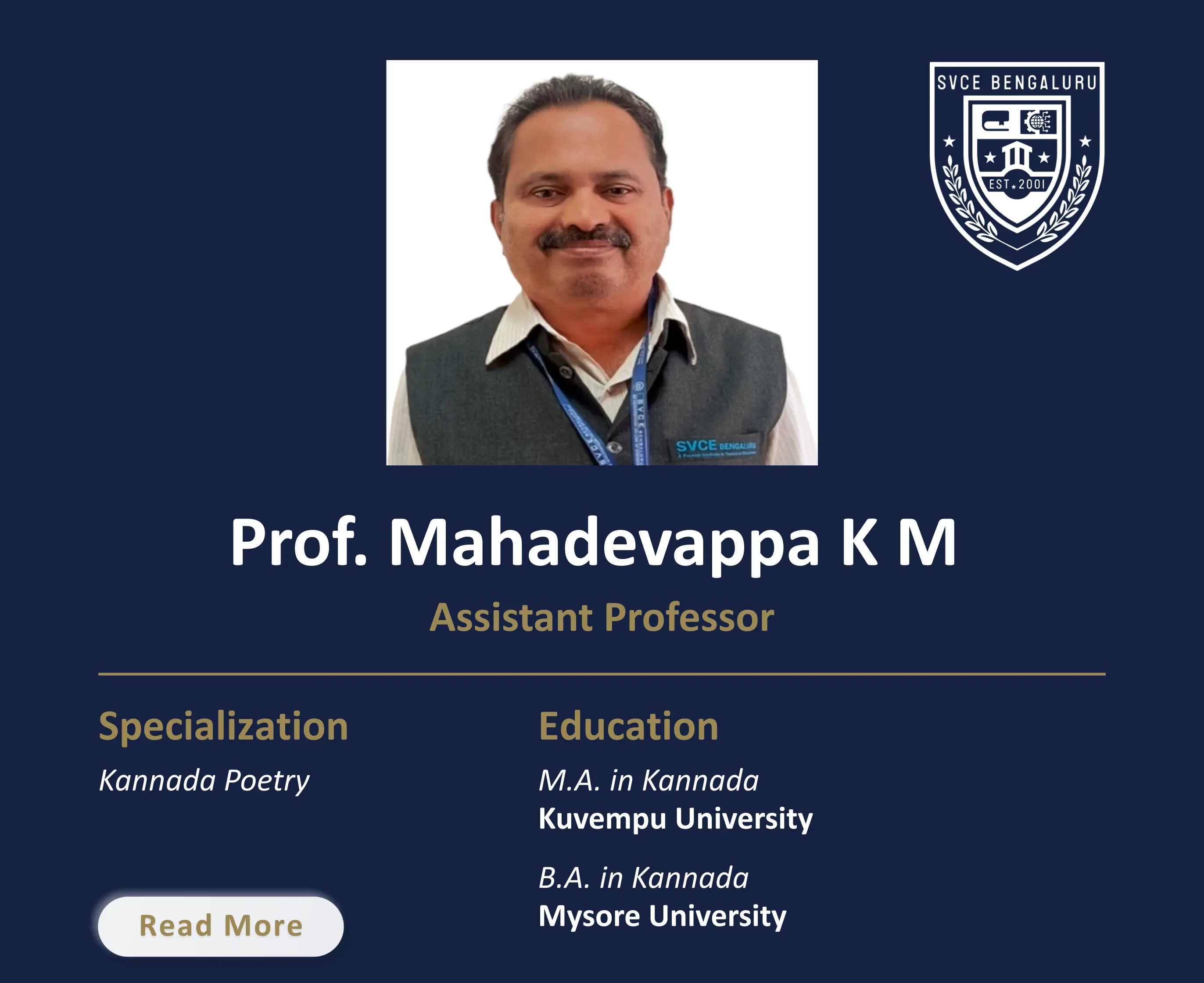 Mr. Mahadevappa - Assistant Professor