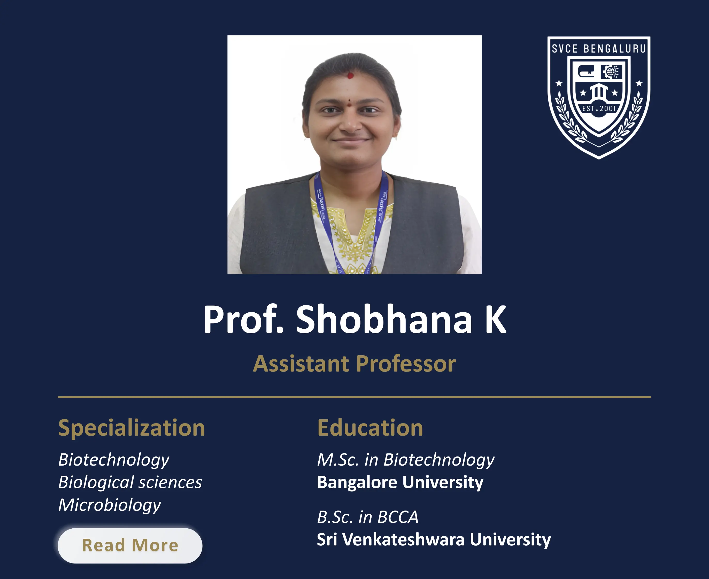 Mrs. Shobhana Kataru - Assistant Professor