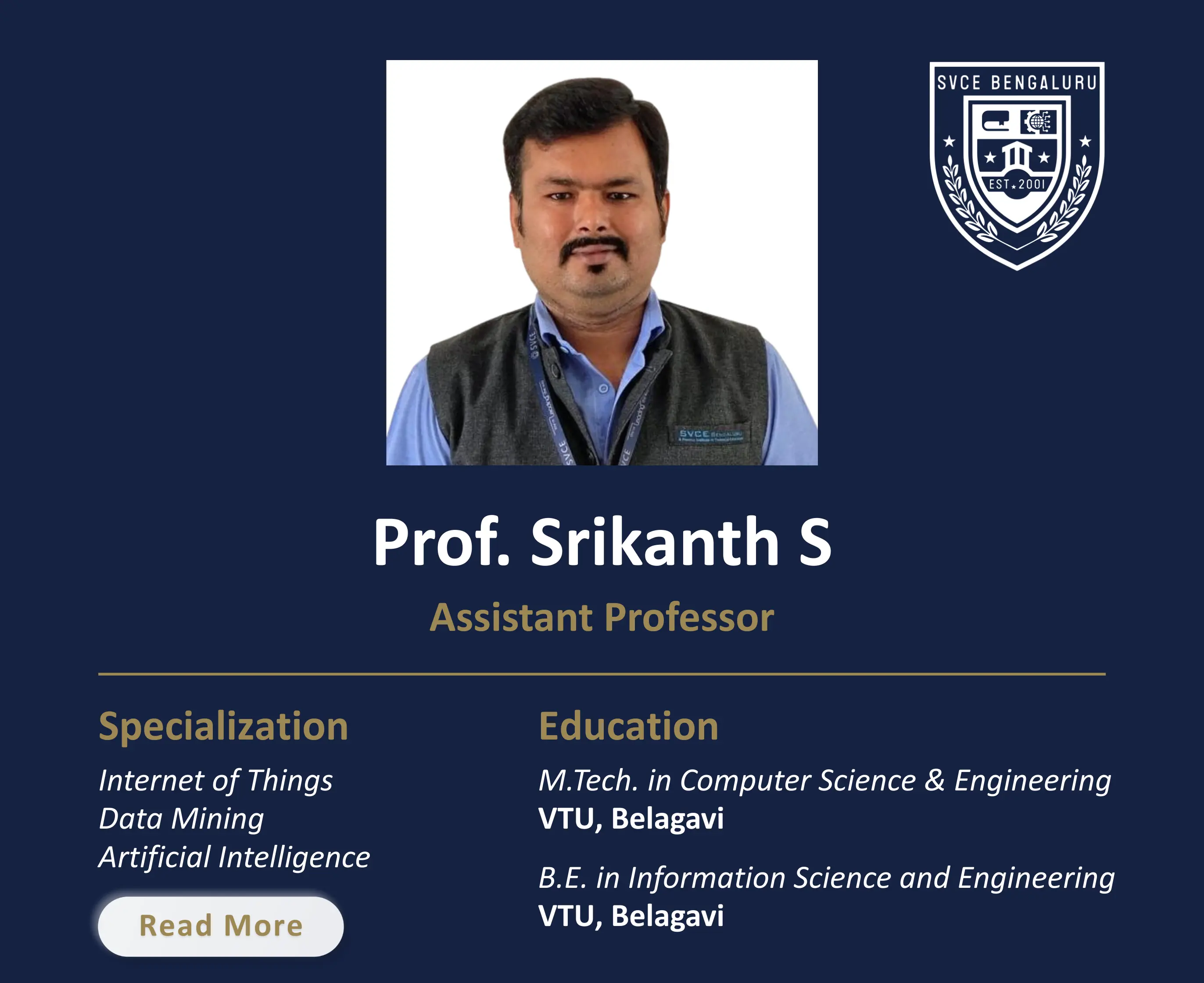 Mr. Srikanth S - Assistant Professor
