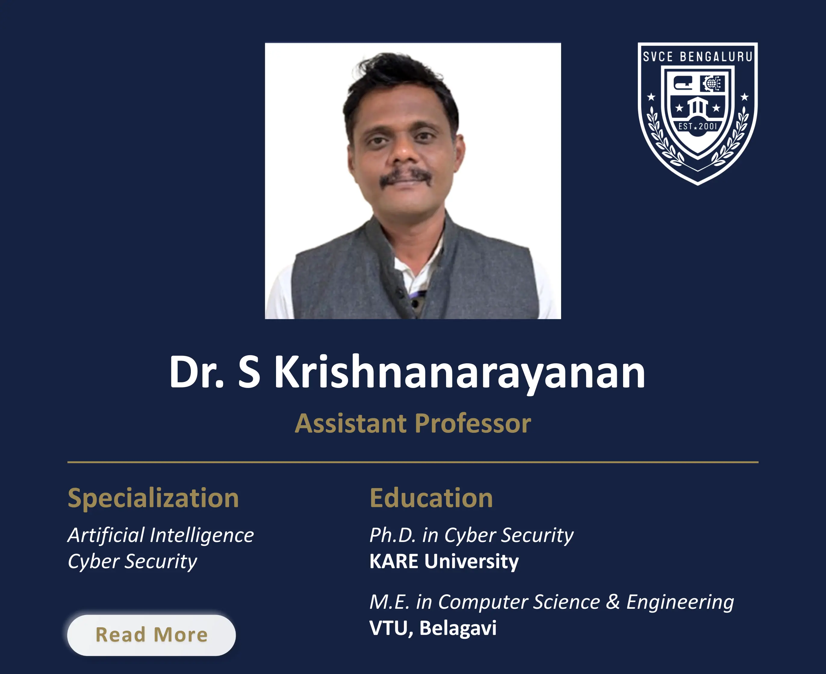 Mr. Krishnanarayanan - Assistant Professor