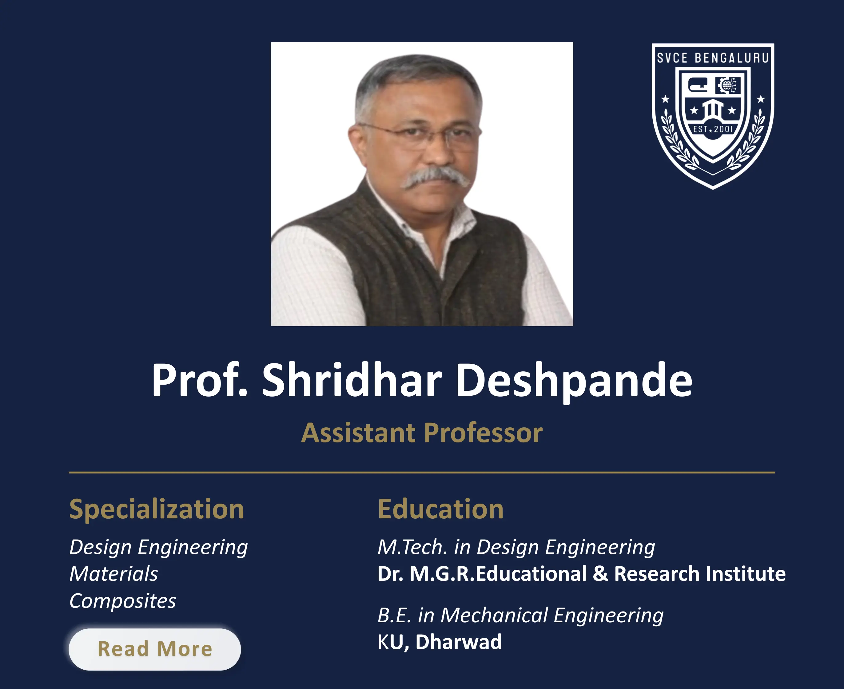 Mr. Shridhar Deshpande - Assistant Professor