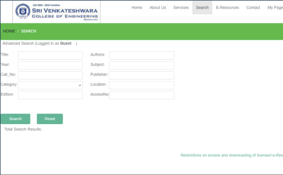 Online Library Catalogue